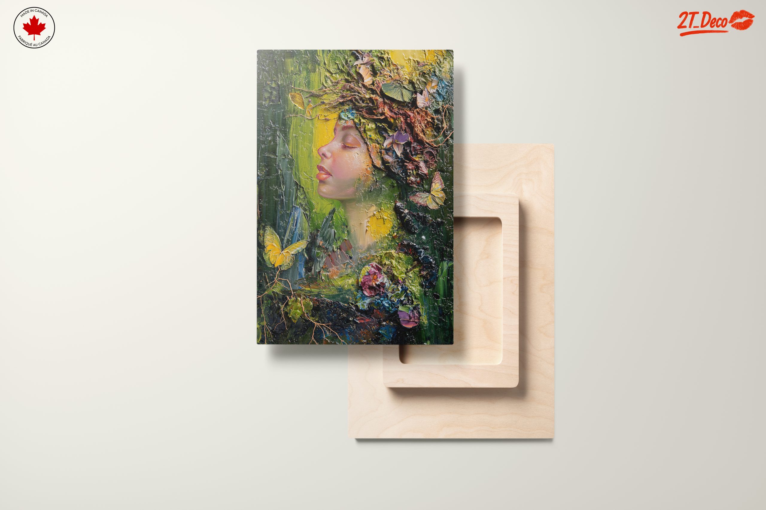 Nature Inspired Portrait Artwork with Butterflies and Flowers - Image 11