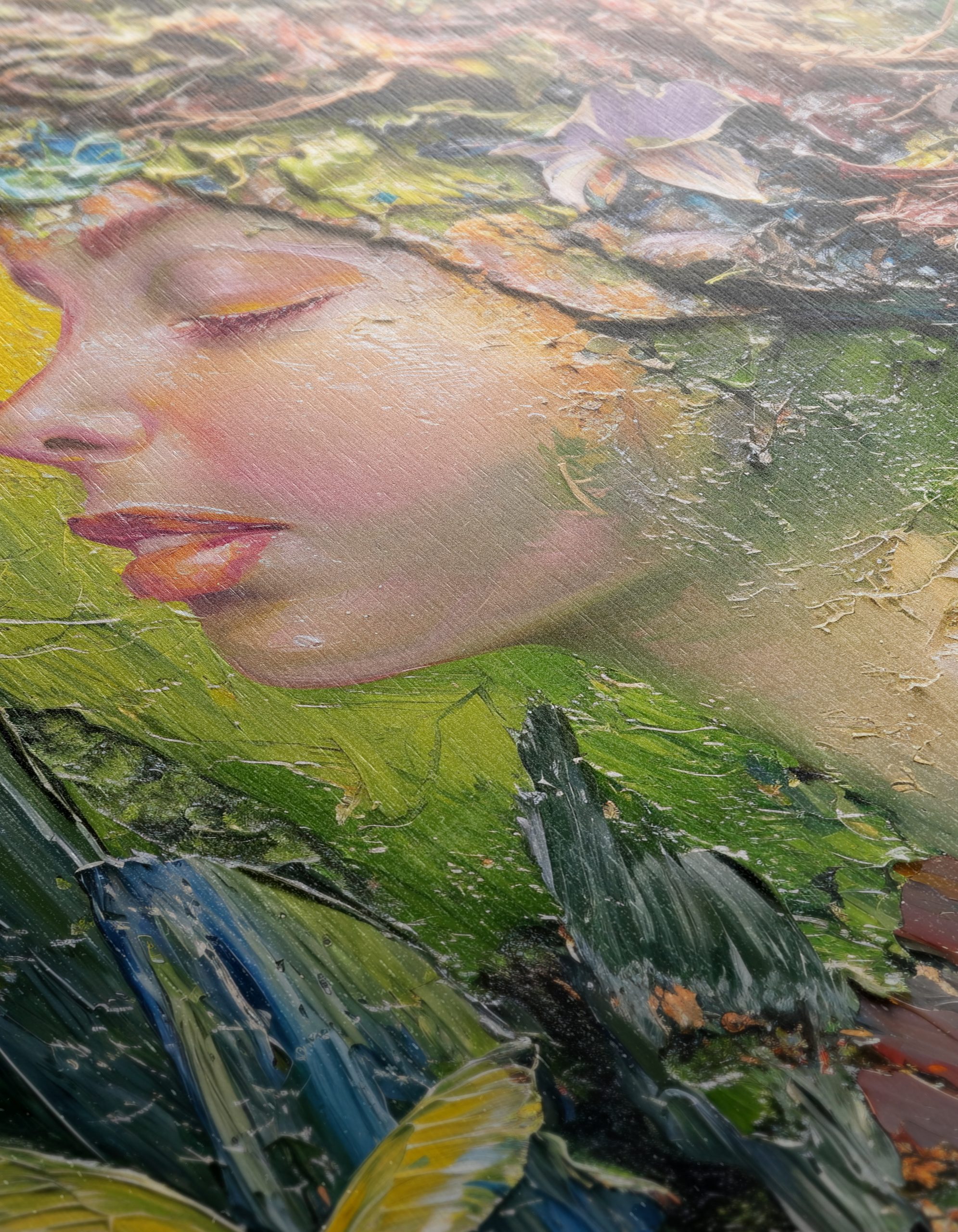 Nature Inspired Portrait Artwork with Butterflies and Flowers - Image 12