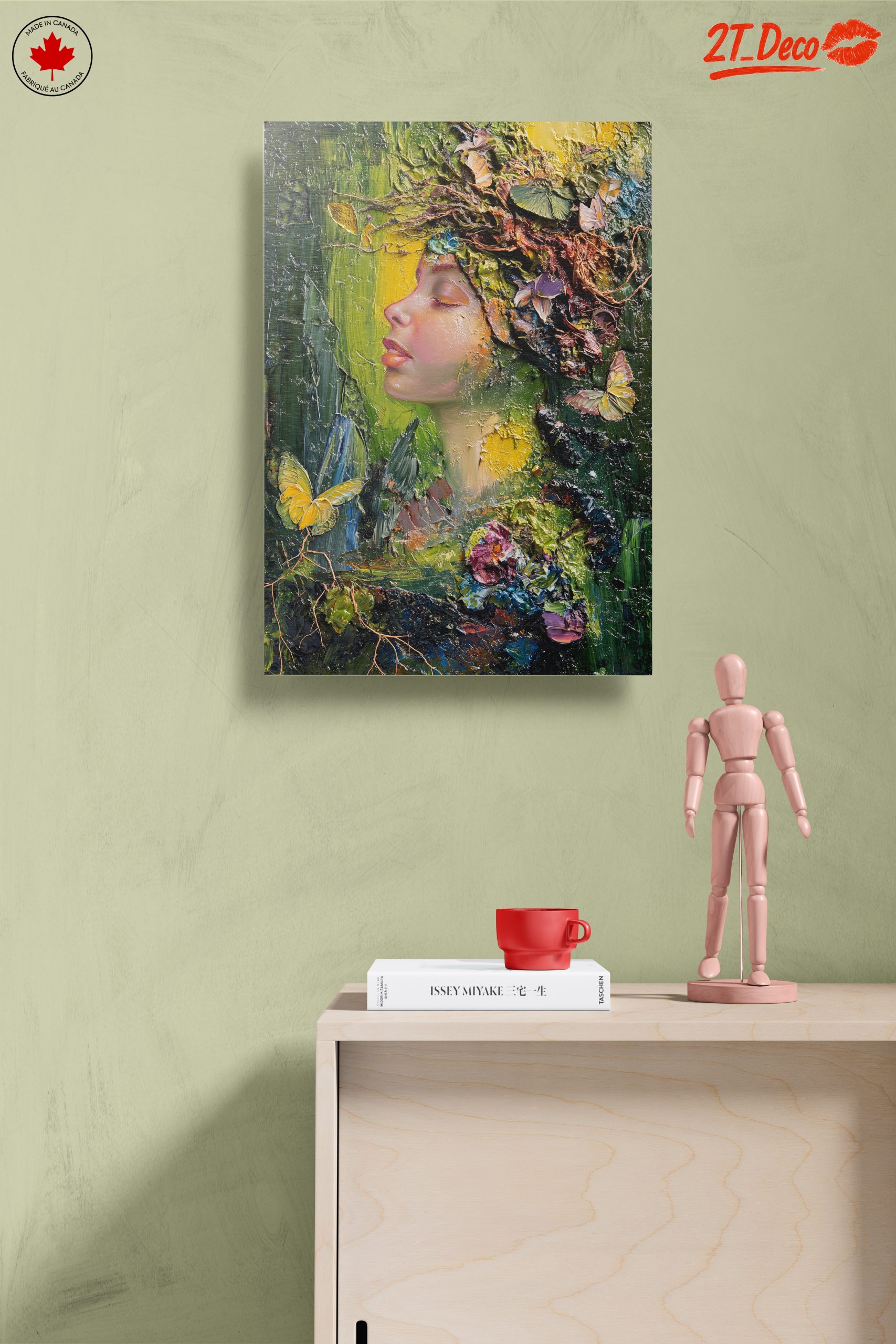 Nature Inspired Portrait Artwork with Butterflies and Flowers - Image 14