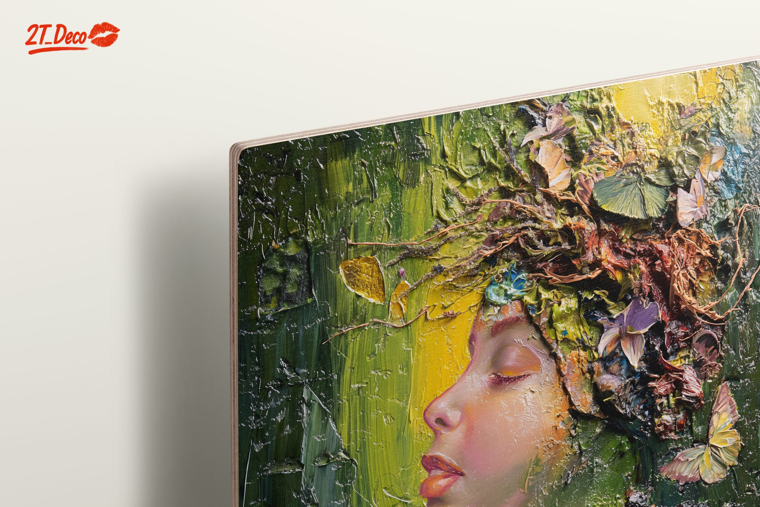 Nature Inspired Portrait Artwork with Butterflies and Flowers - Image 15