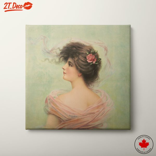 Elegant Vintage Portrait of a Woman with Flowers