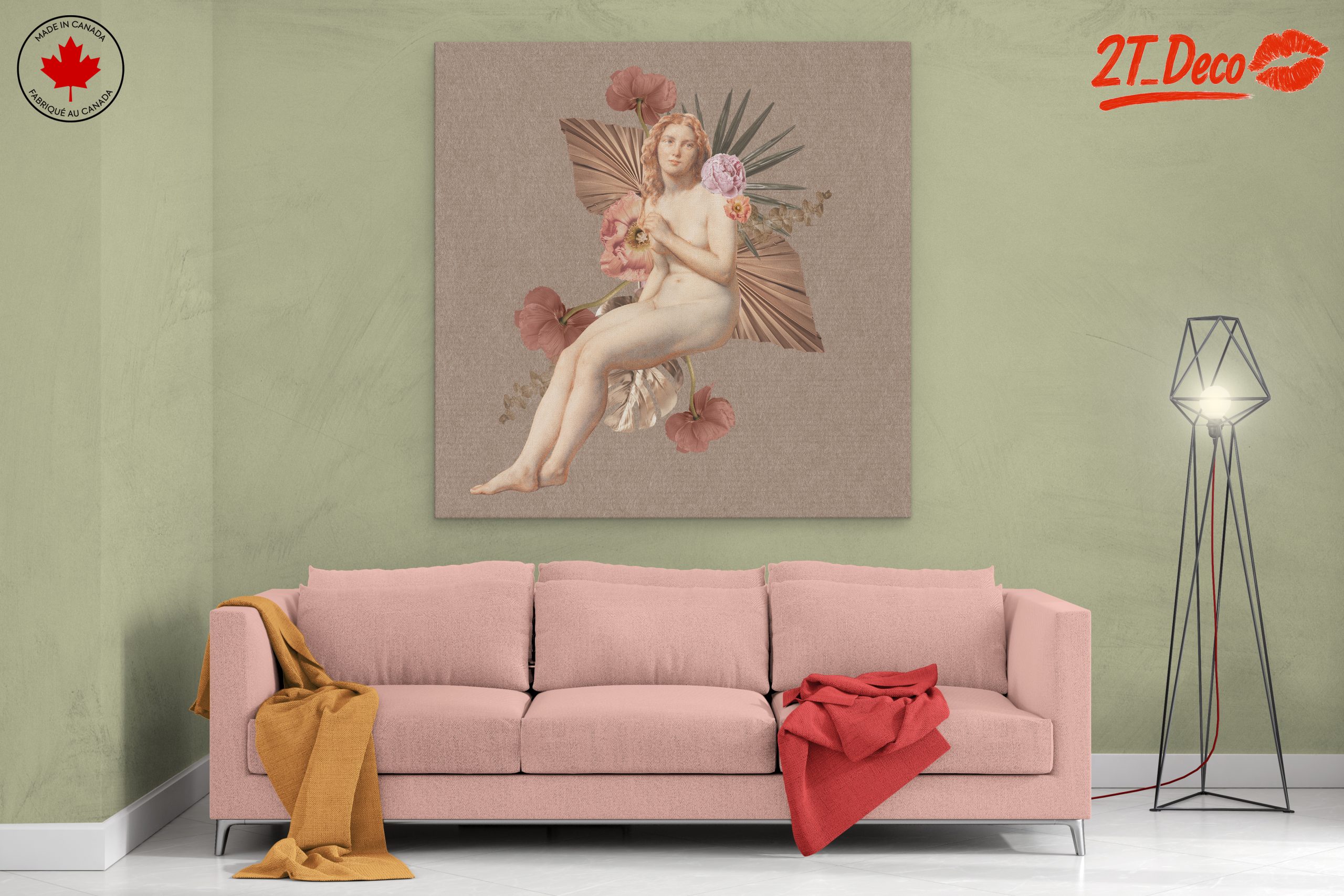 Elegant Contemporary Portrait with Floral Elements - Image 2