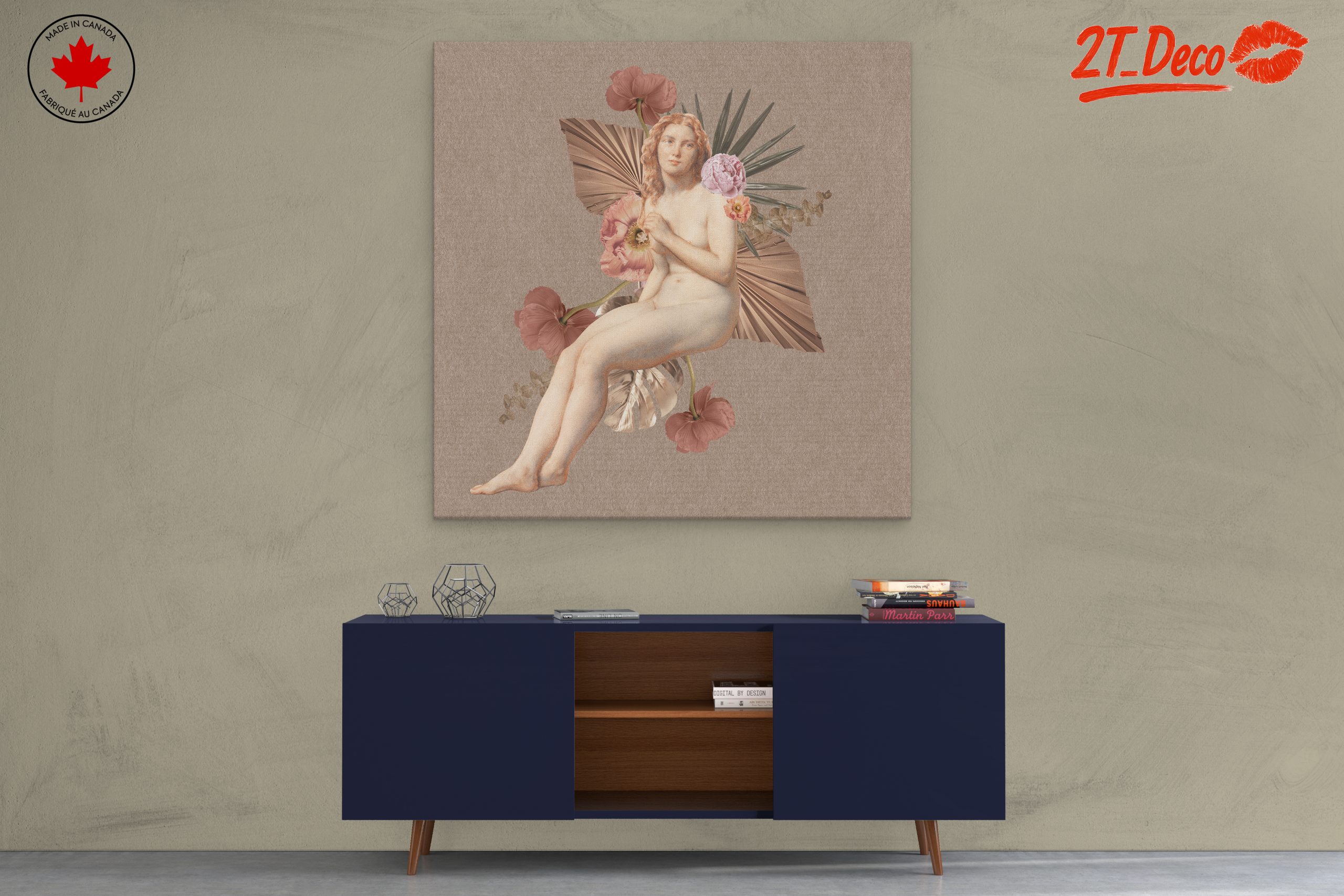 Elegant Contemporary Portrait with Floral Elements - Image 3