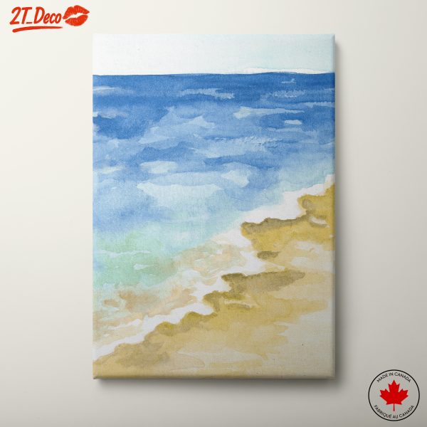 Tranquil Beach Watercolor Scene