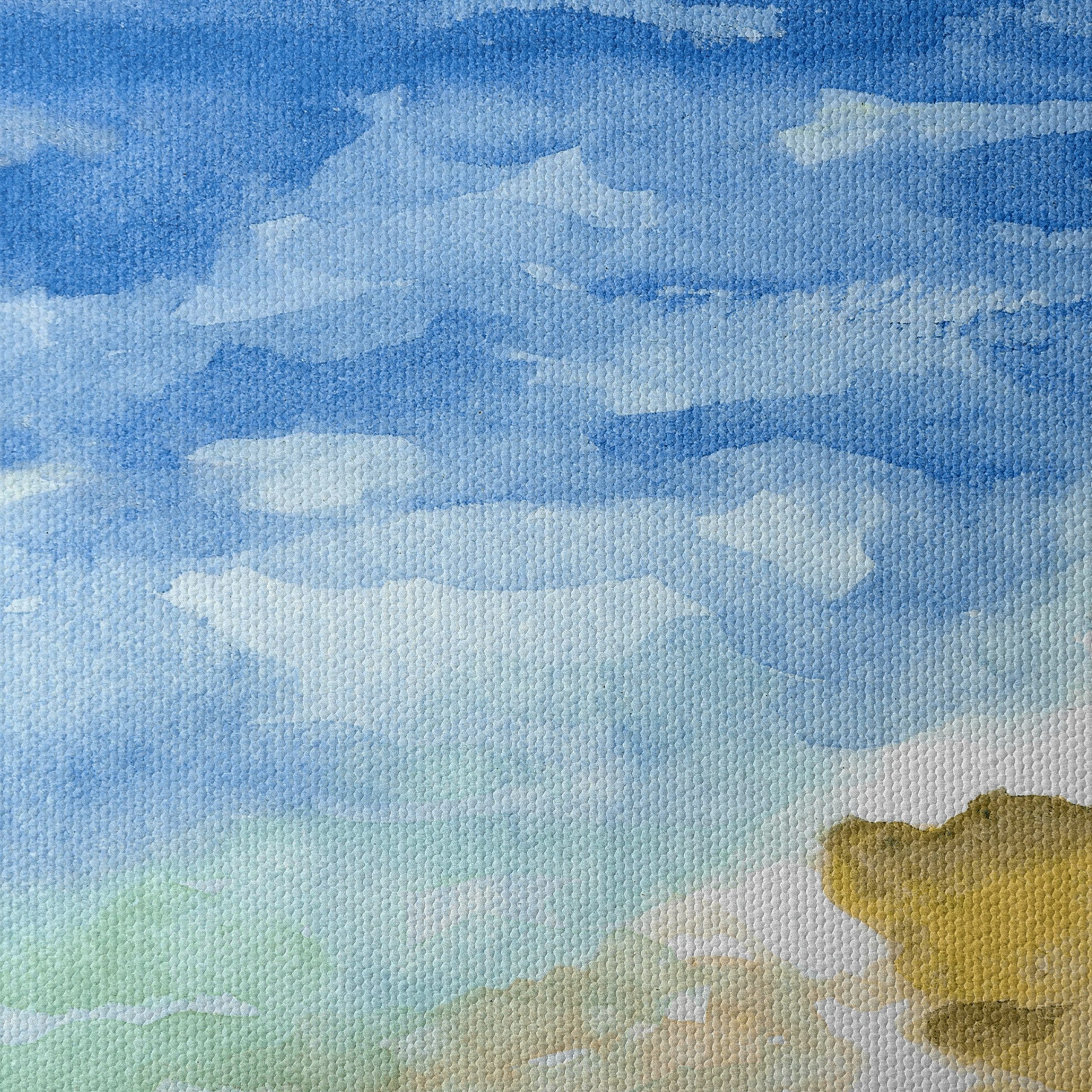 Tranquil Beach Watercolor Scene - Image 4