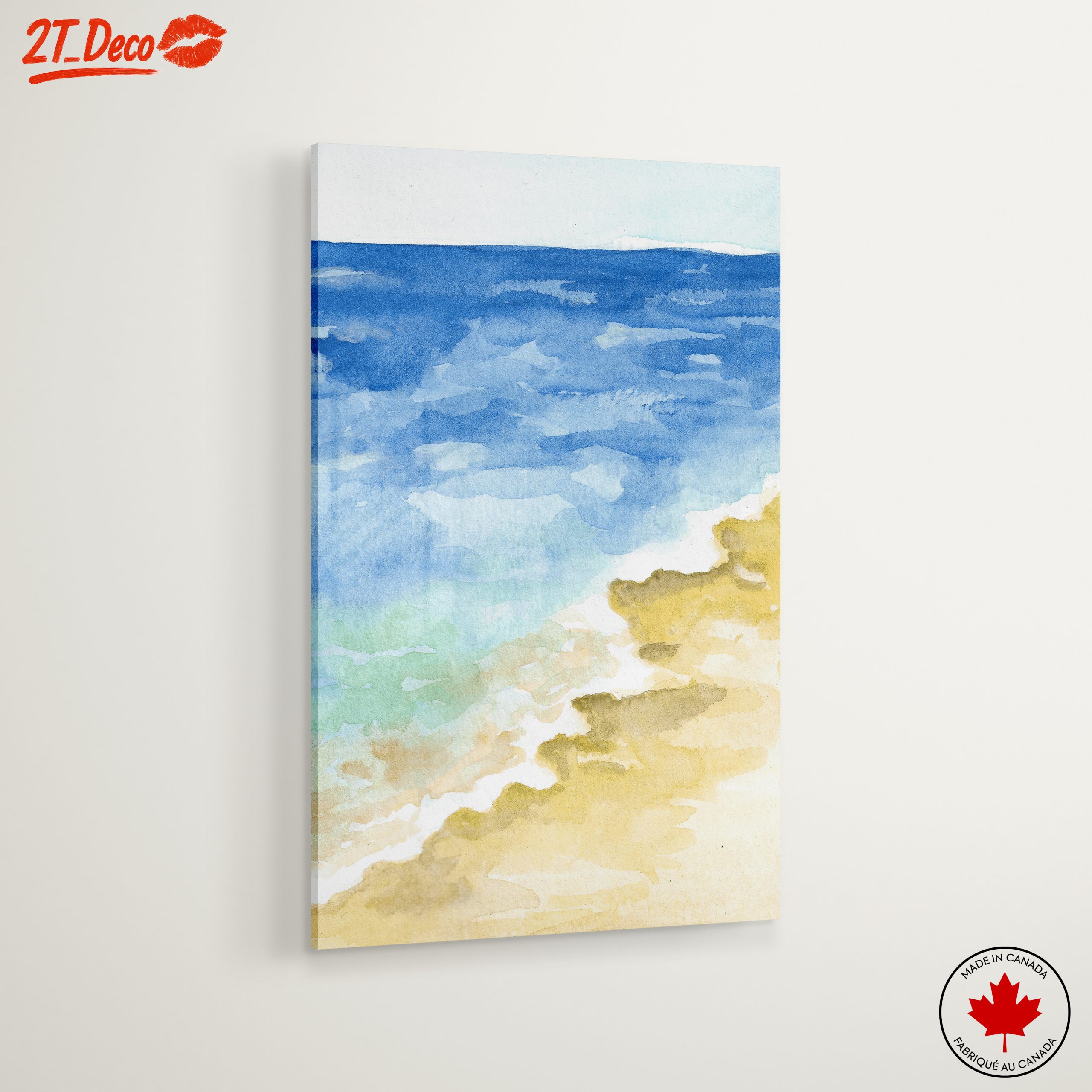 Tranquil Beach Watercolor Scene - Image 6