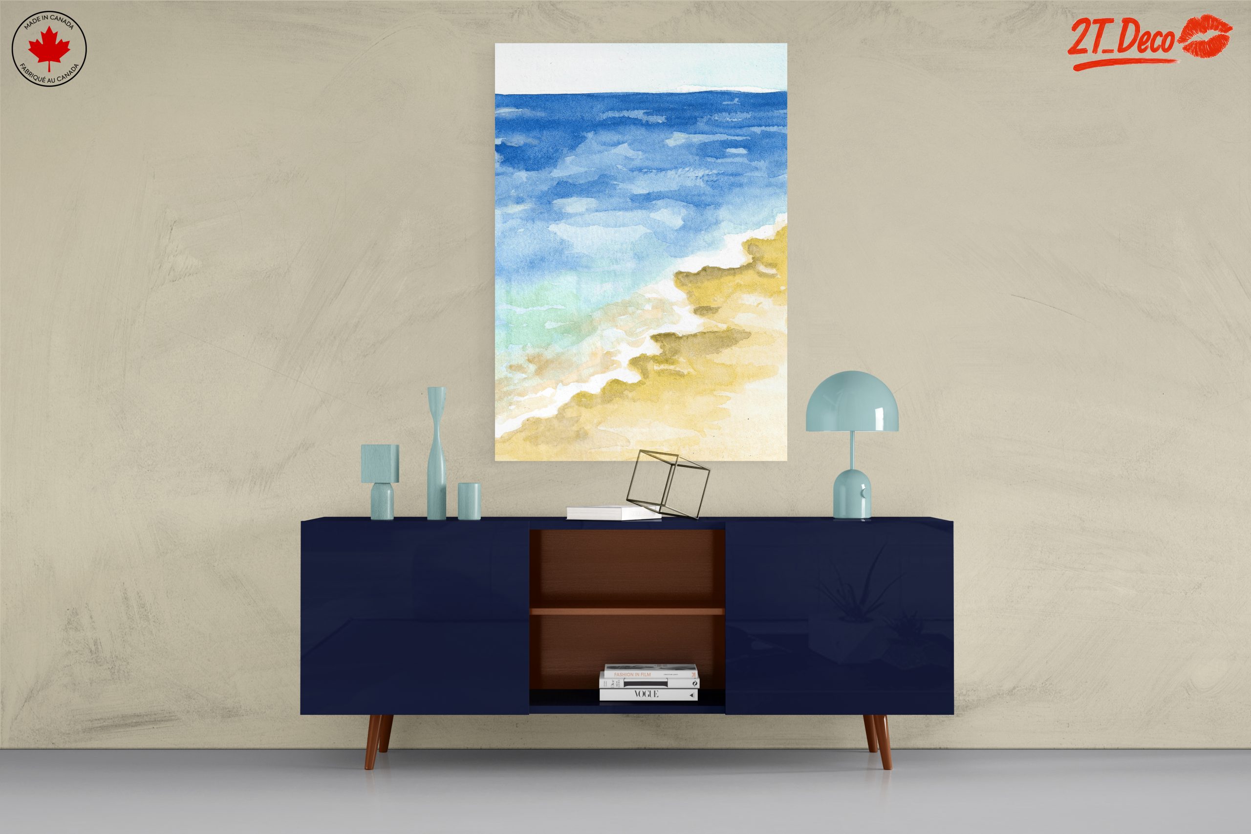 Tranquil Beach Watercolor Scene - Image 8