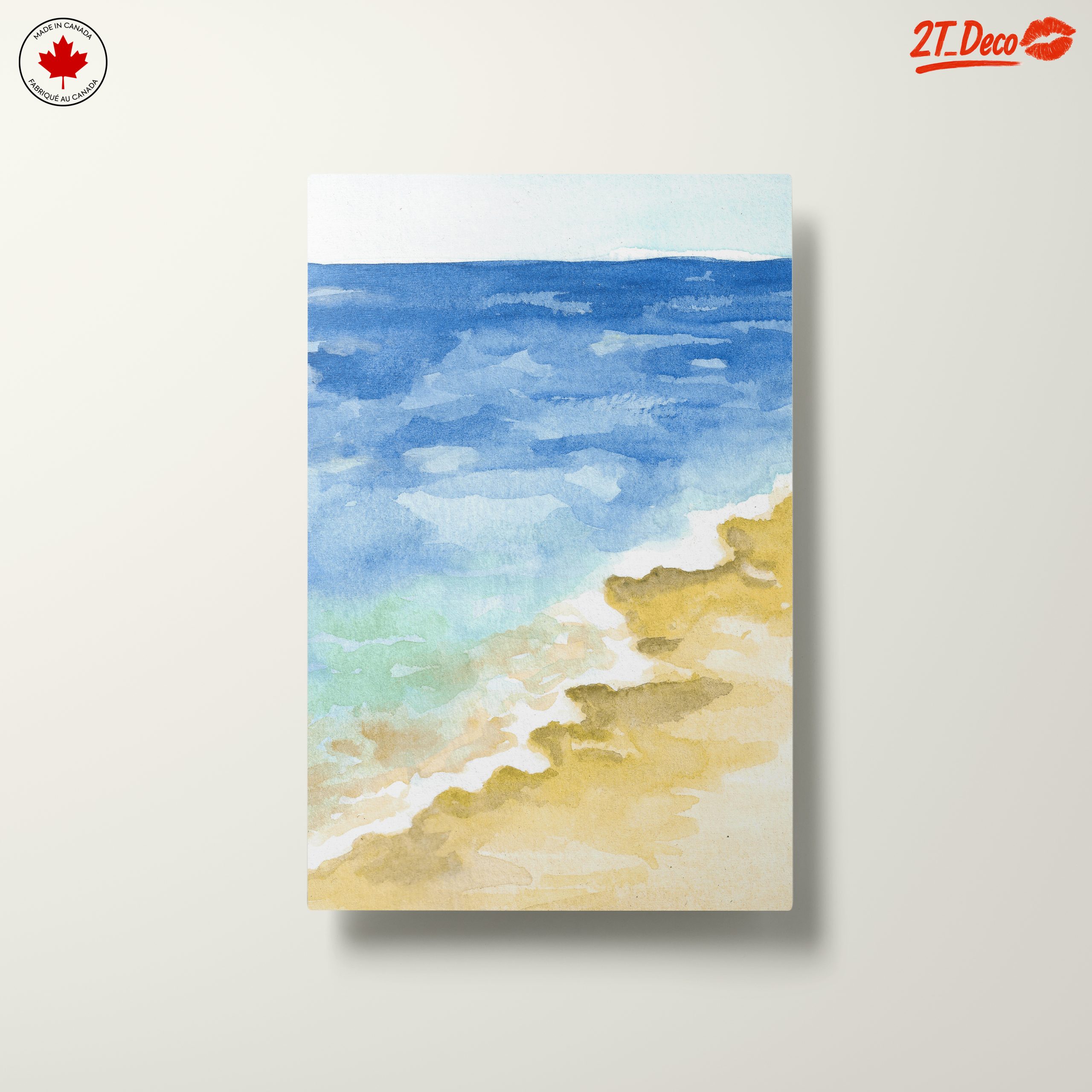 Tranquil Beach Watercolor Scene - Image 10