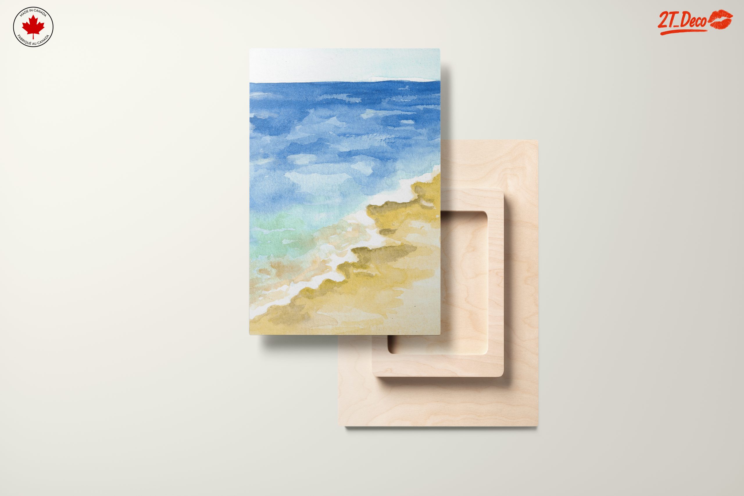 Tranquil Beach Watercolor Scene - Image 11