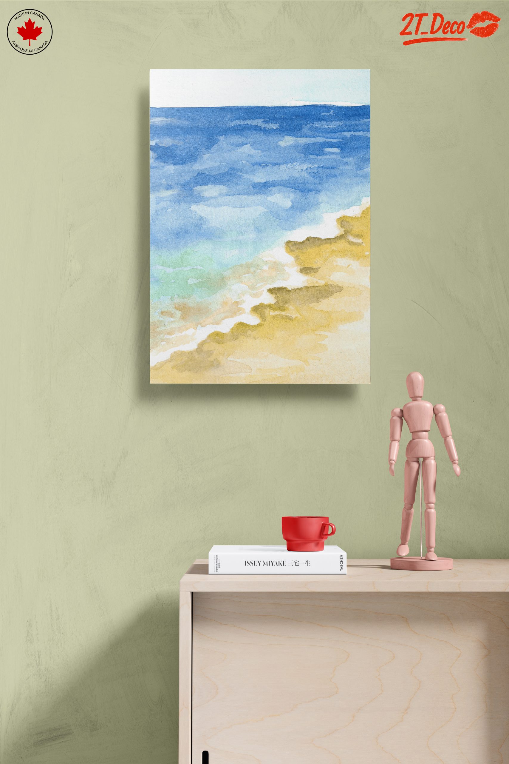 Tranquil Beach Watercolor Scene - Image 14