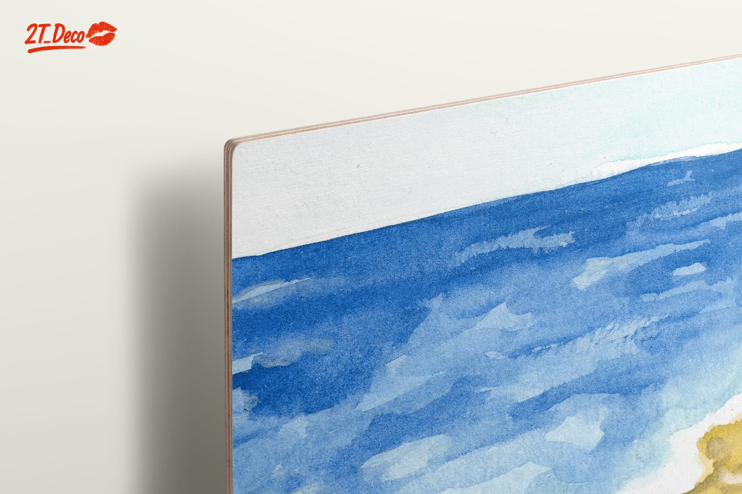 Tranquil Beach Watercolor Scene - Image 15