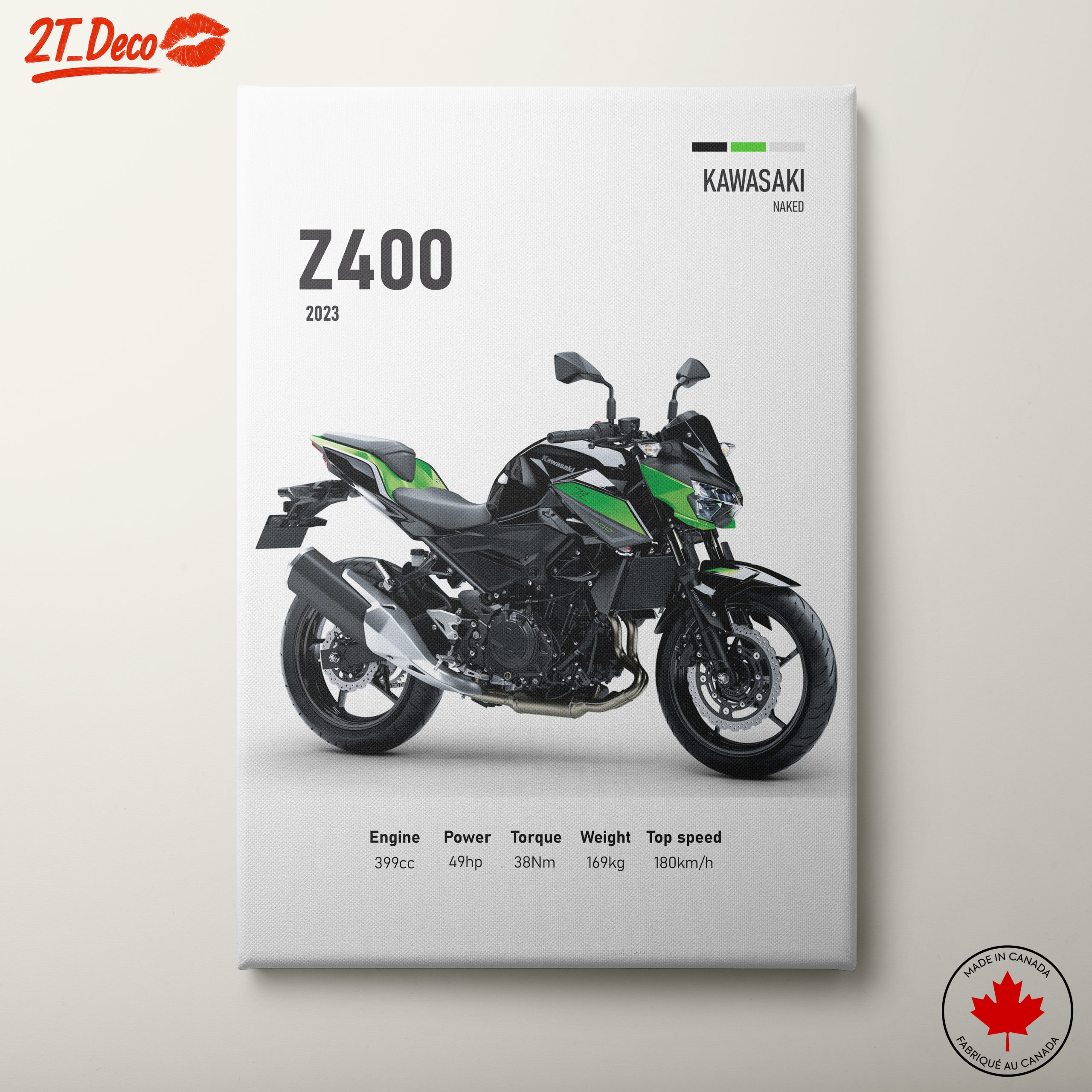 Kawasaki Z400 Motorcycle Art