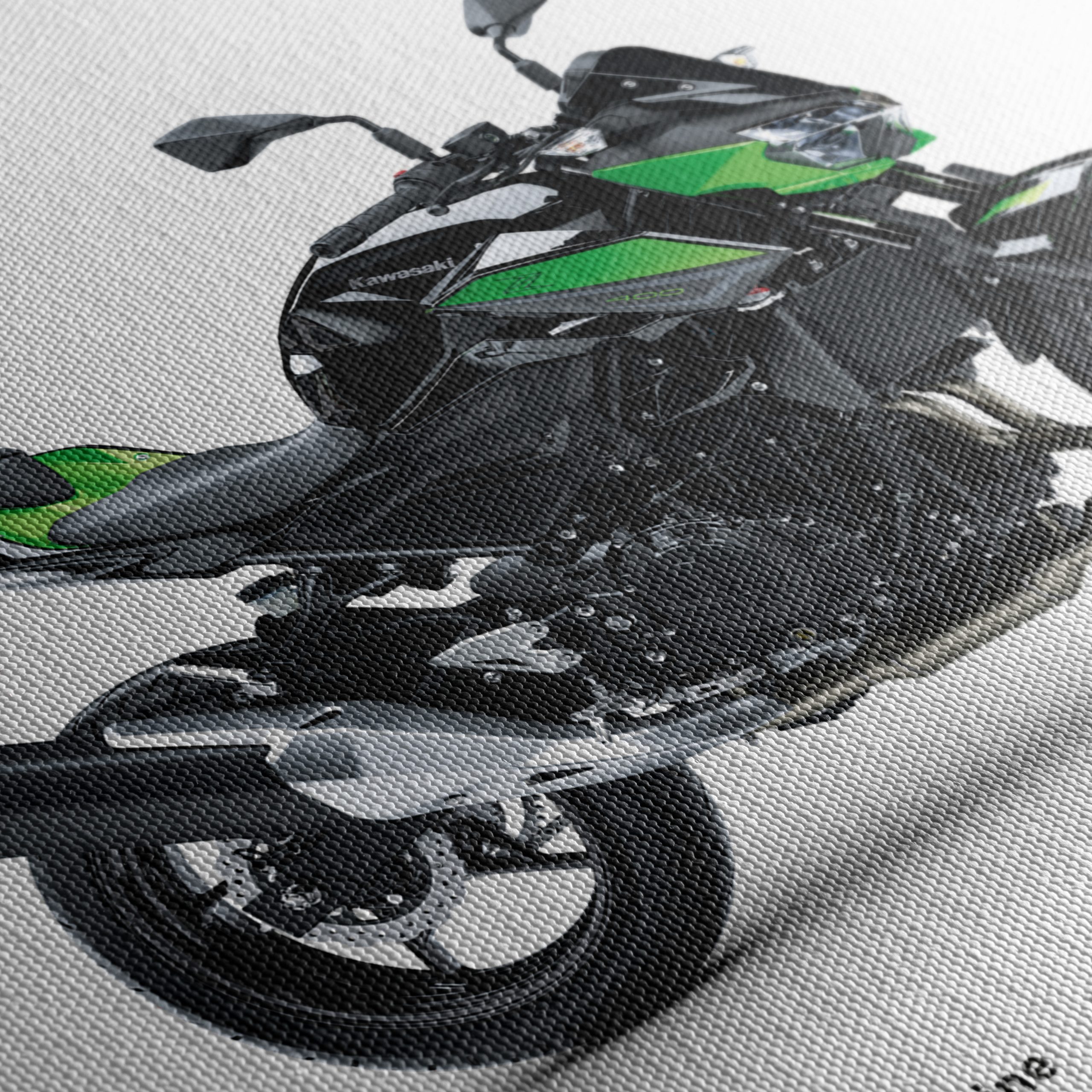 Kawasaki Z400 Motorcycle Art - Image 5