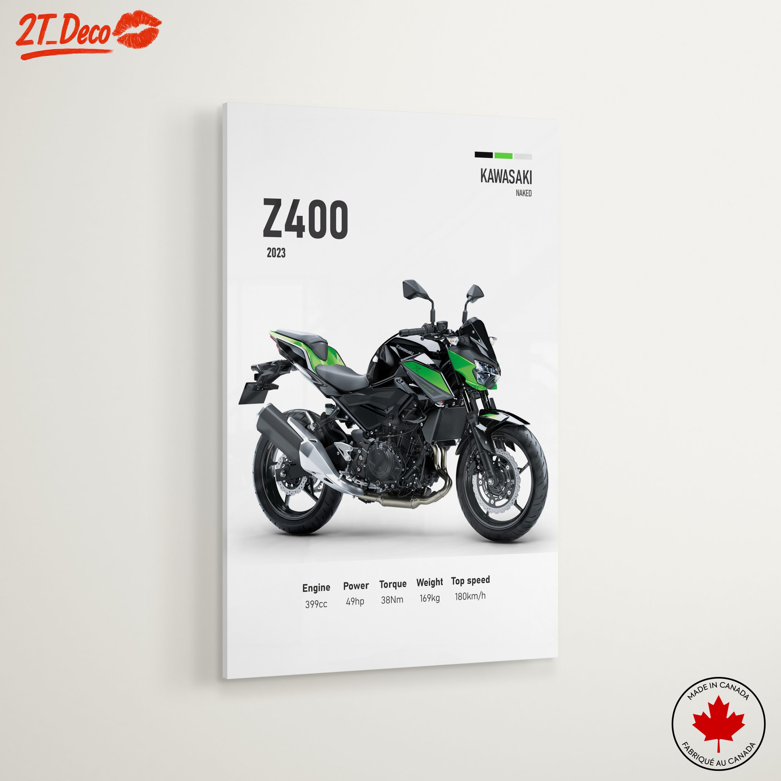 Kawasaki Z400 Motorcycle Art - Image 6
