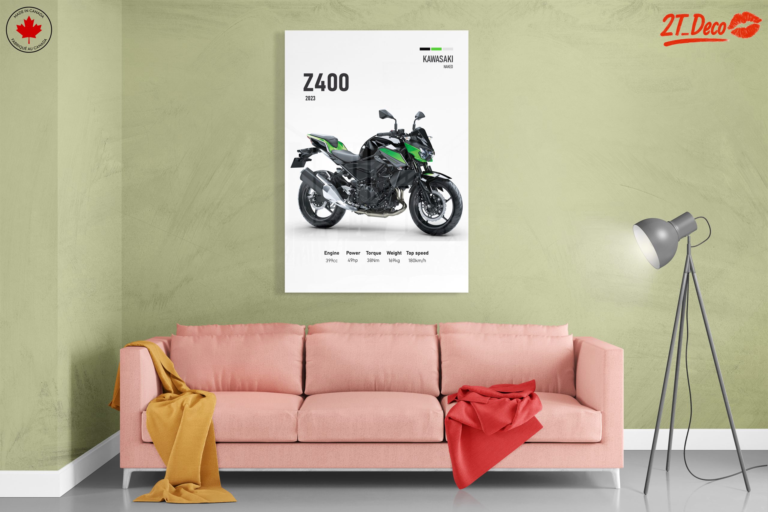 Kawasaki Z400 Motorcycle Art - Image 7