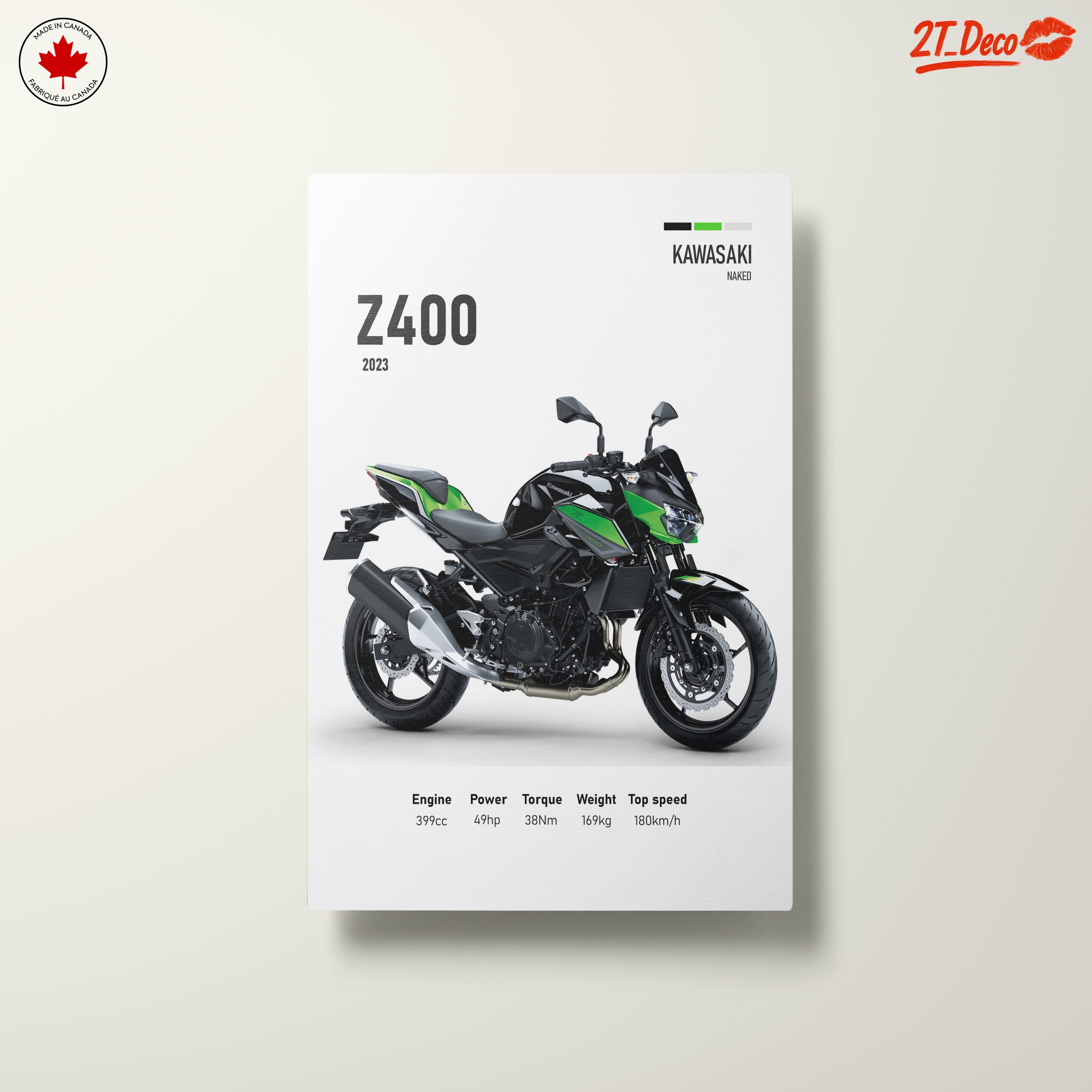 Kawasaki Z400 Motorcycle Art - Image 10