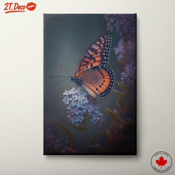 Stunning Butterfly on Floral Background