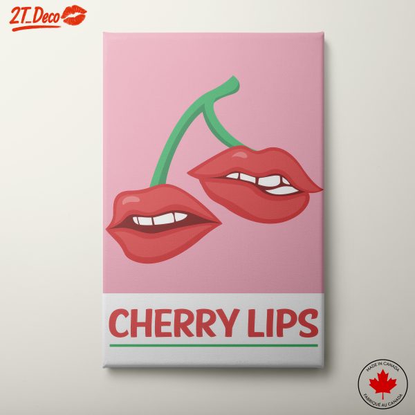 Cherry Lips Design in Contemporary Pop Art Style
