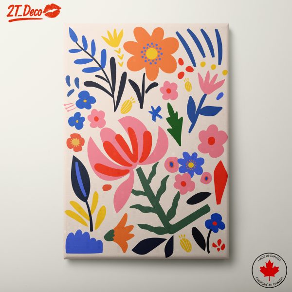 Vibrant Botanical Abstract Art Floral Design