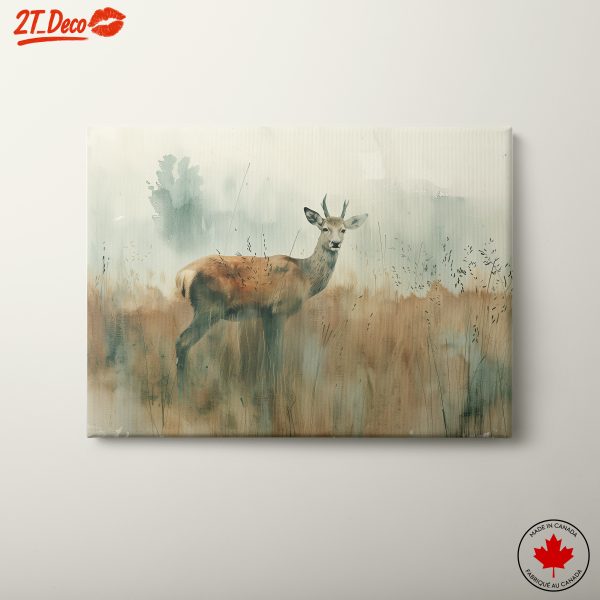 Stylized Deer in Ethereal Landscape