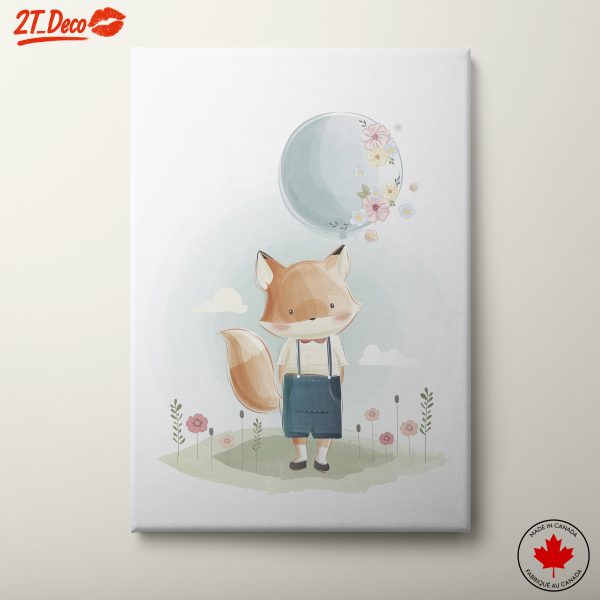 Whimsical Fox Character with Flowers
