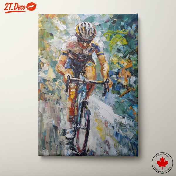 Cyclist in Motion Dynamic Action Artwork