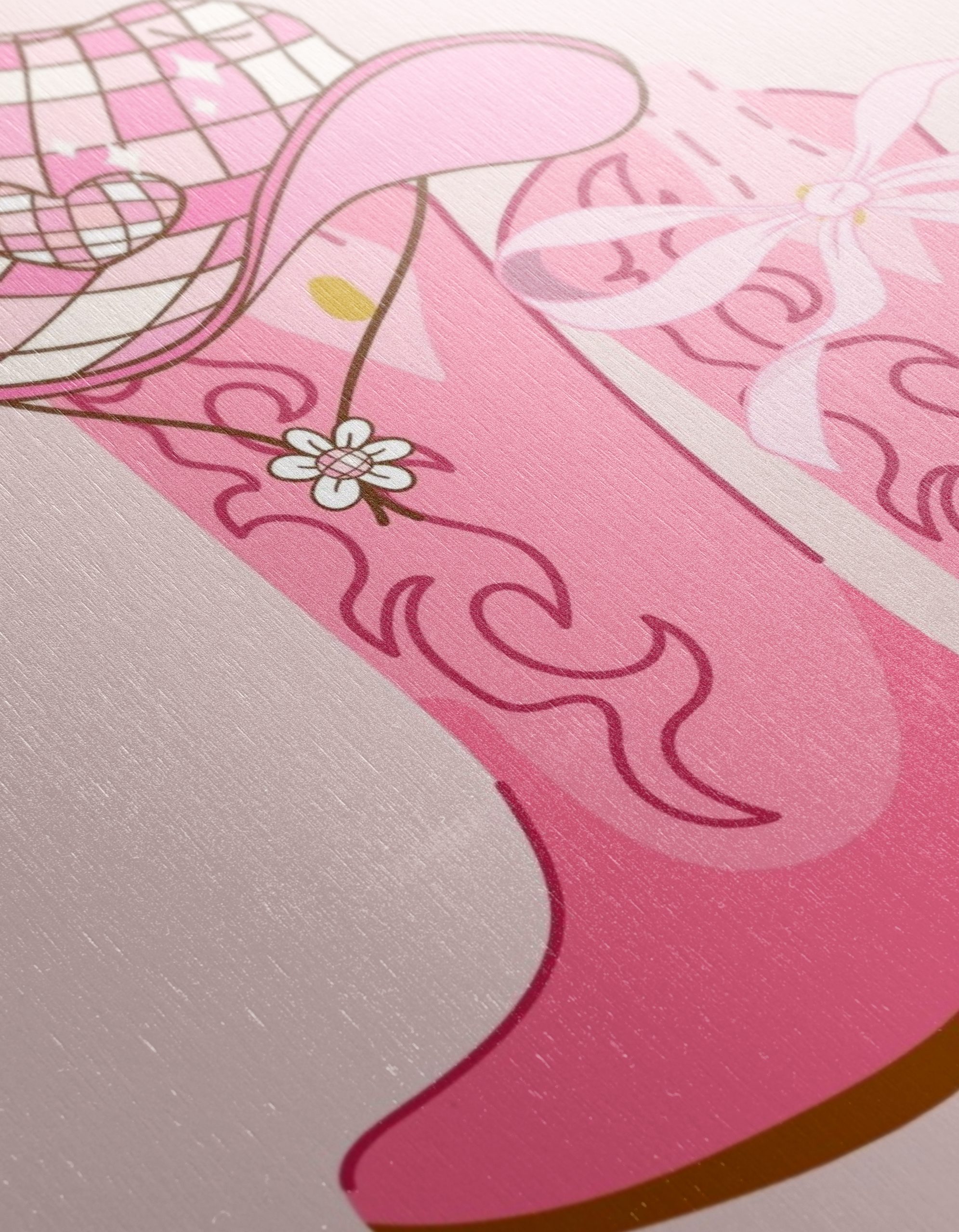 Stylish Pink Cowboy Boots and Hat Art - Image 12