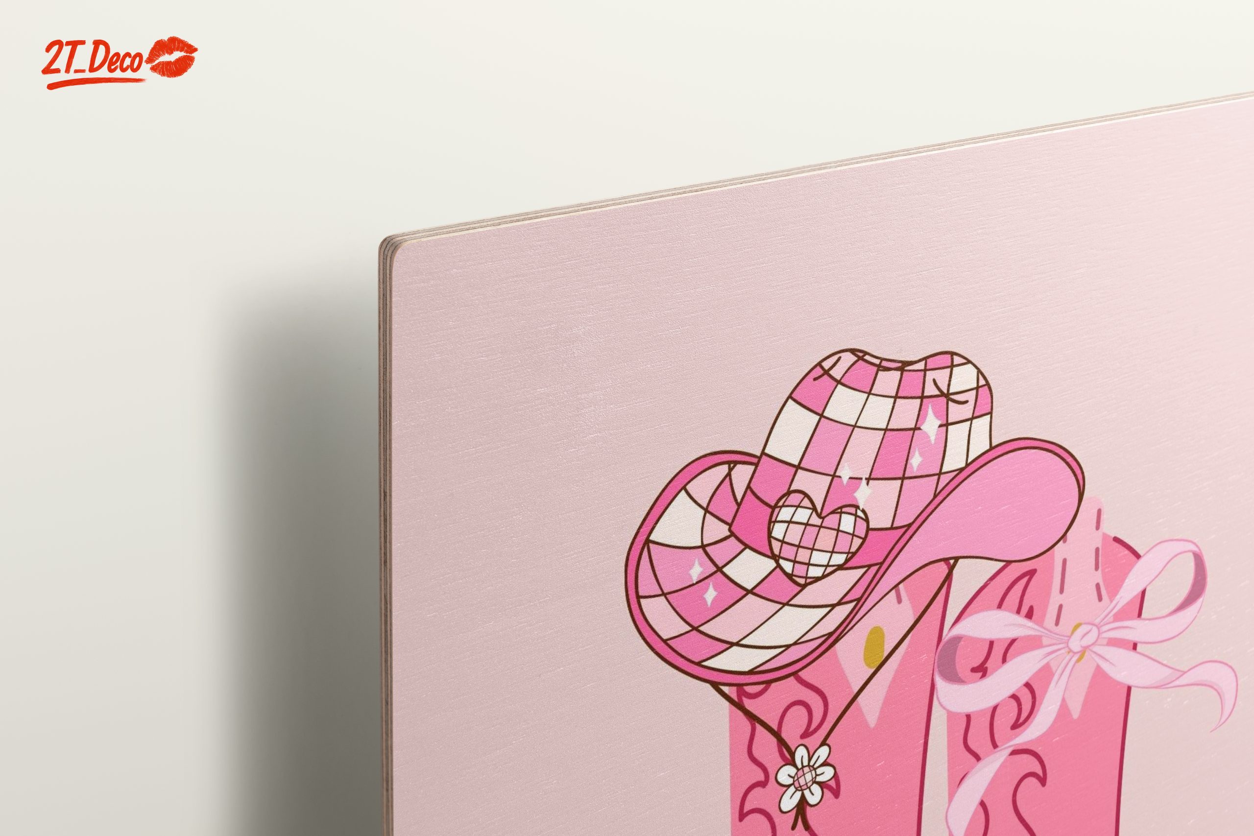 Stylish Pink Cowboy Boots and Hat Art - Image 15