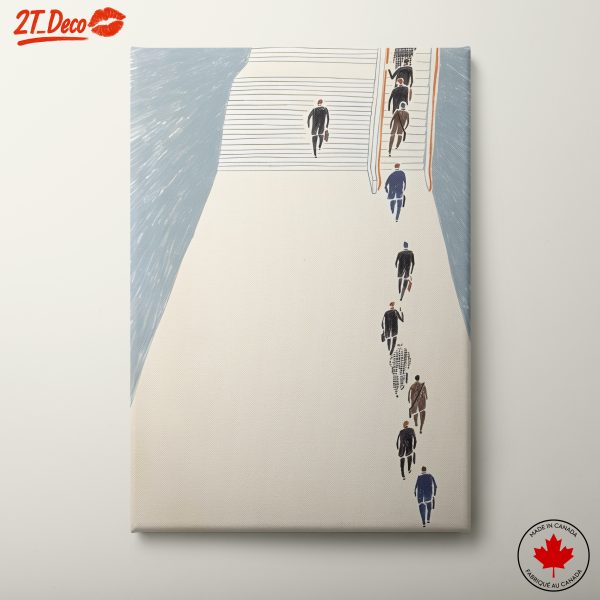Business Figures Walking Stairs Art