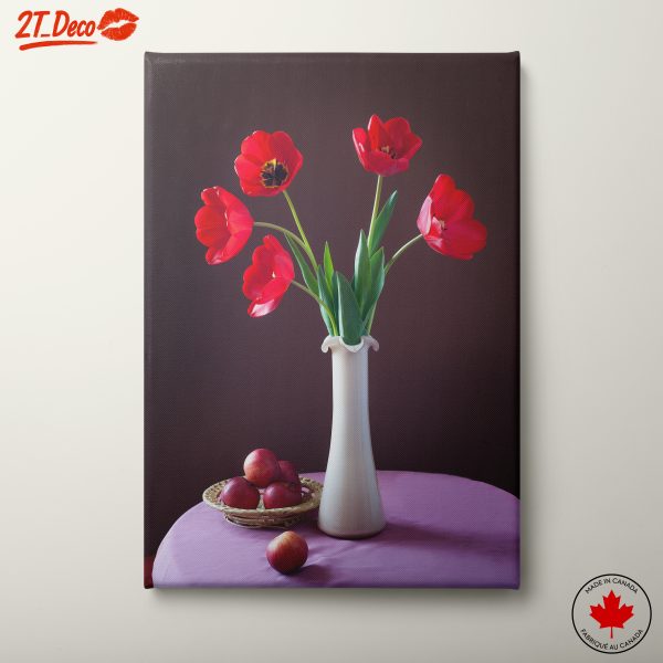 Red Tulips in Vase Artwork