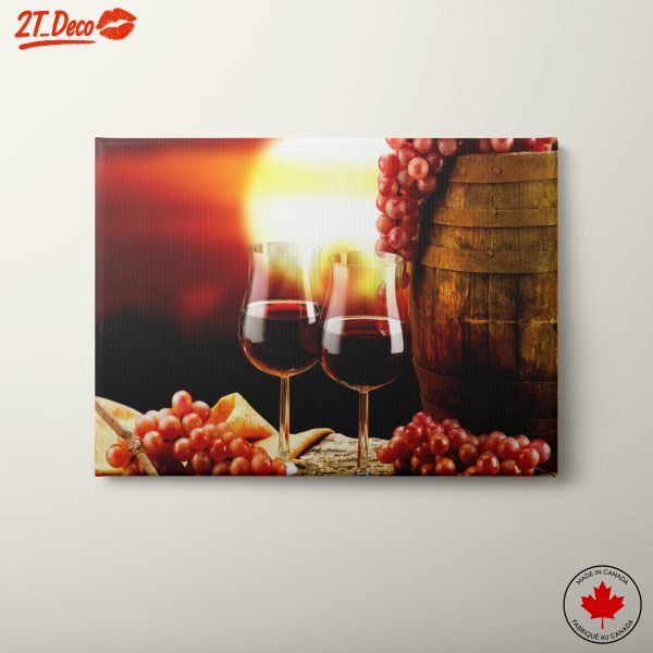 Elegant Wine and Grapes Still Life Art