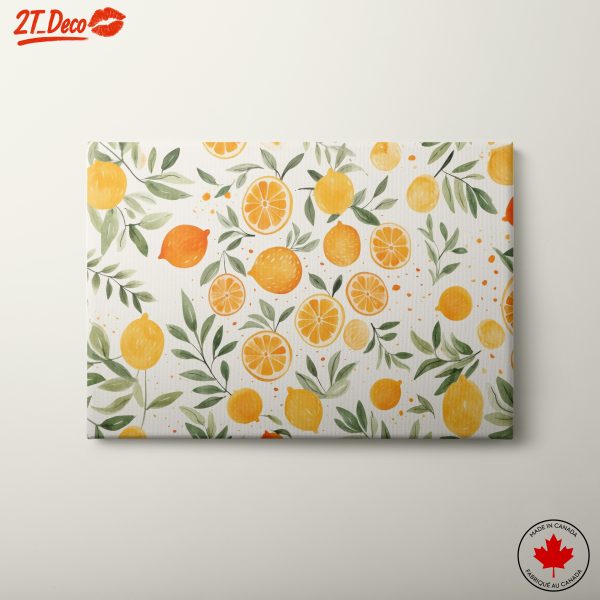 Lemon and Leaf Pattern Art for Bright Spaces