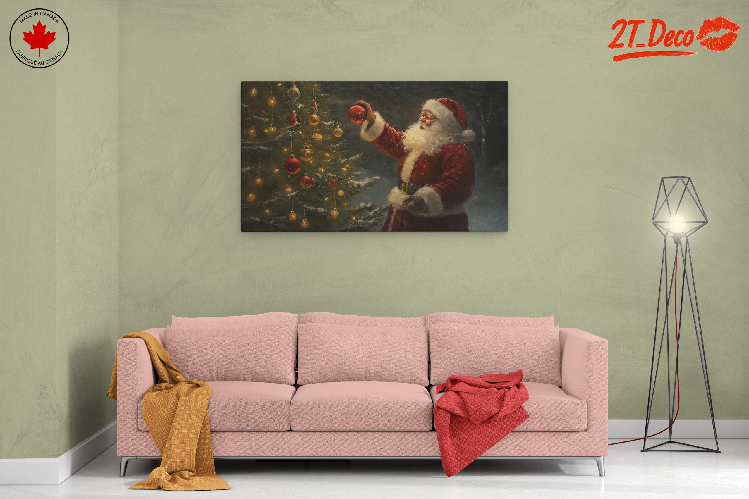 Santa Claus Decorating Christmas Tree - Image 2