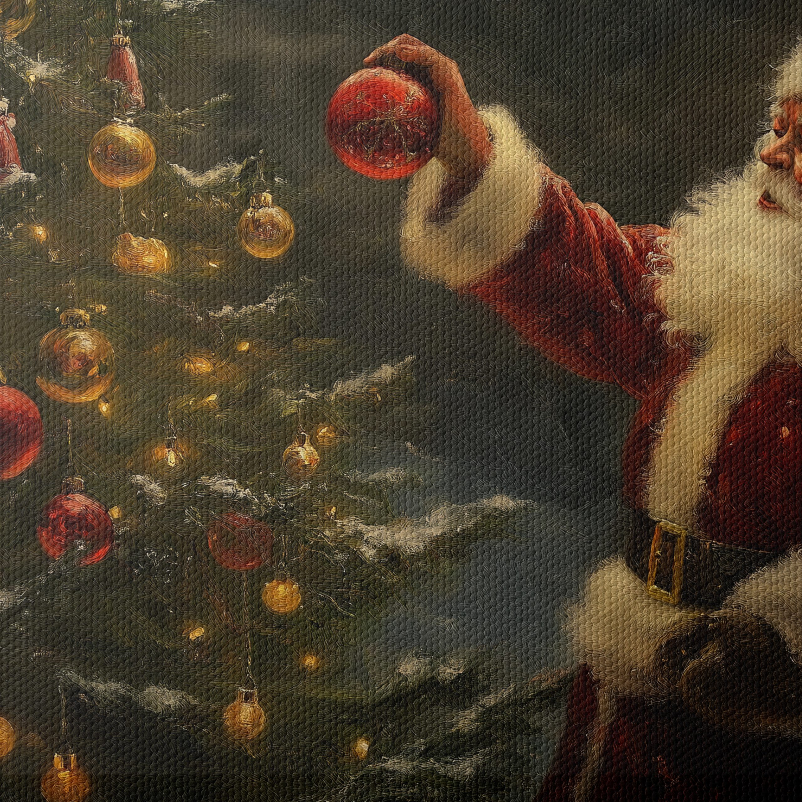 Santa Claus Decorating Christmas Tree - Image 4