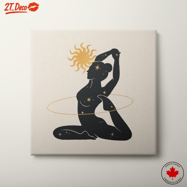 Stylized Female Figure with Celestial Elements