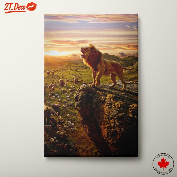Majestic Lion Roaring at Sunset
