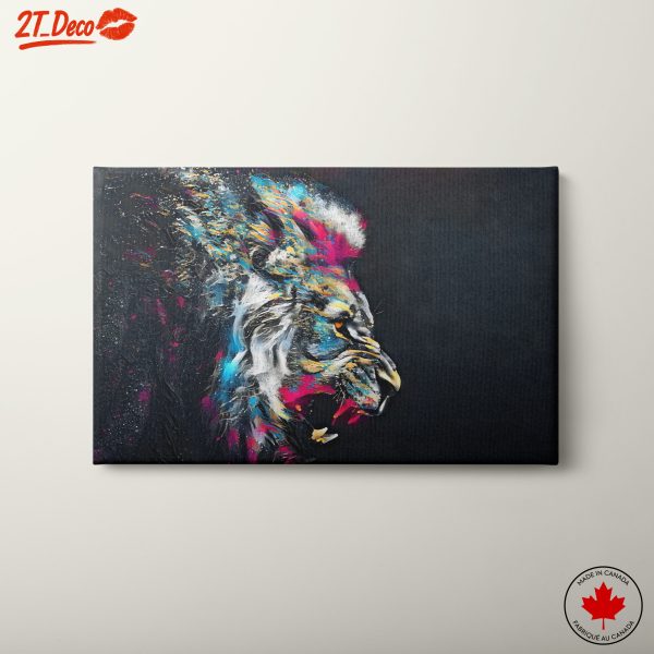Vibrant Lion Portrait in Artistic Style