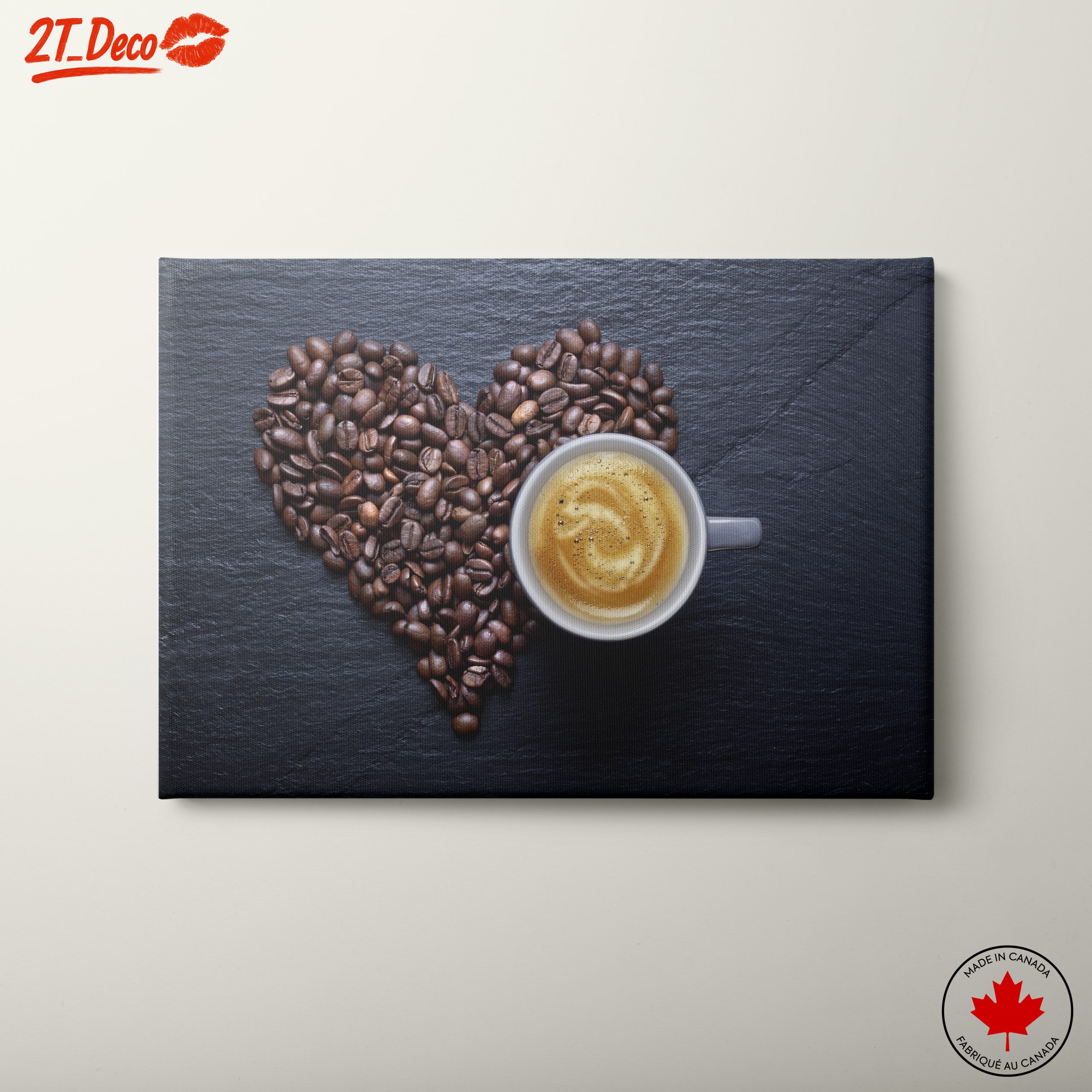 Coffee Cup Surrounded by Coffee Beans Art