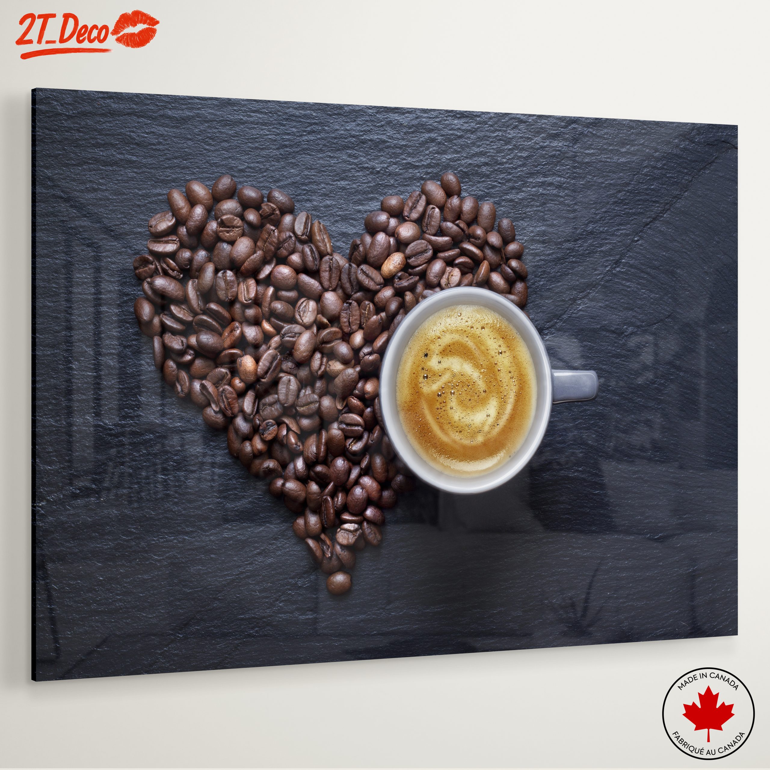 Coffee Cup Surrounded by Coffee Beans Art - Image 6