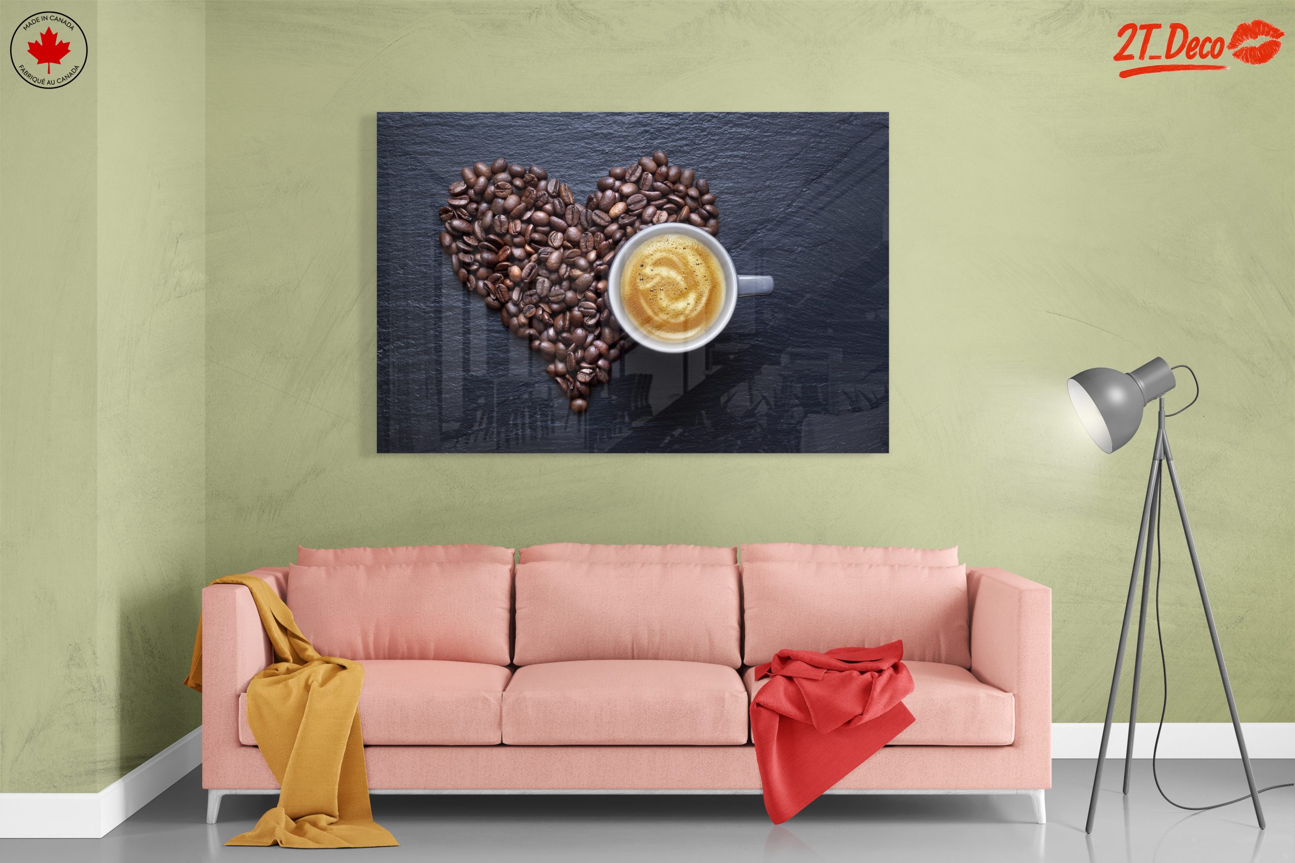 Coffee Cup Surrounded by Coffee Beans Art - Image 7