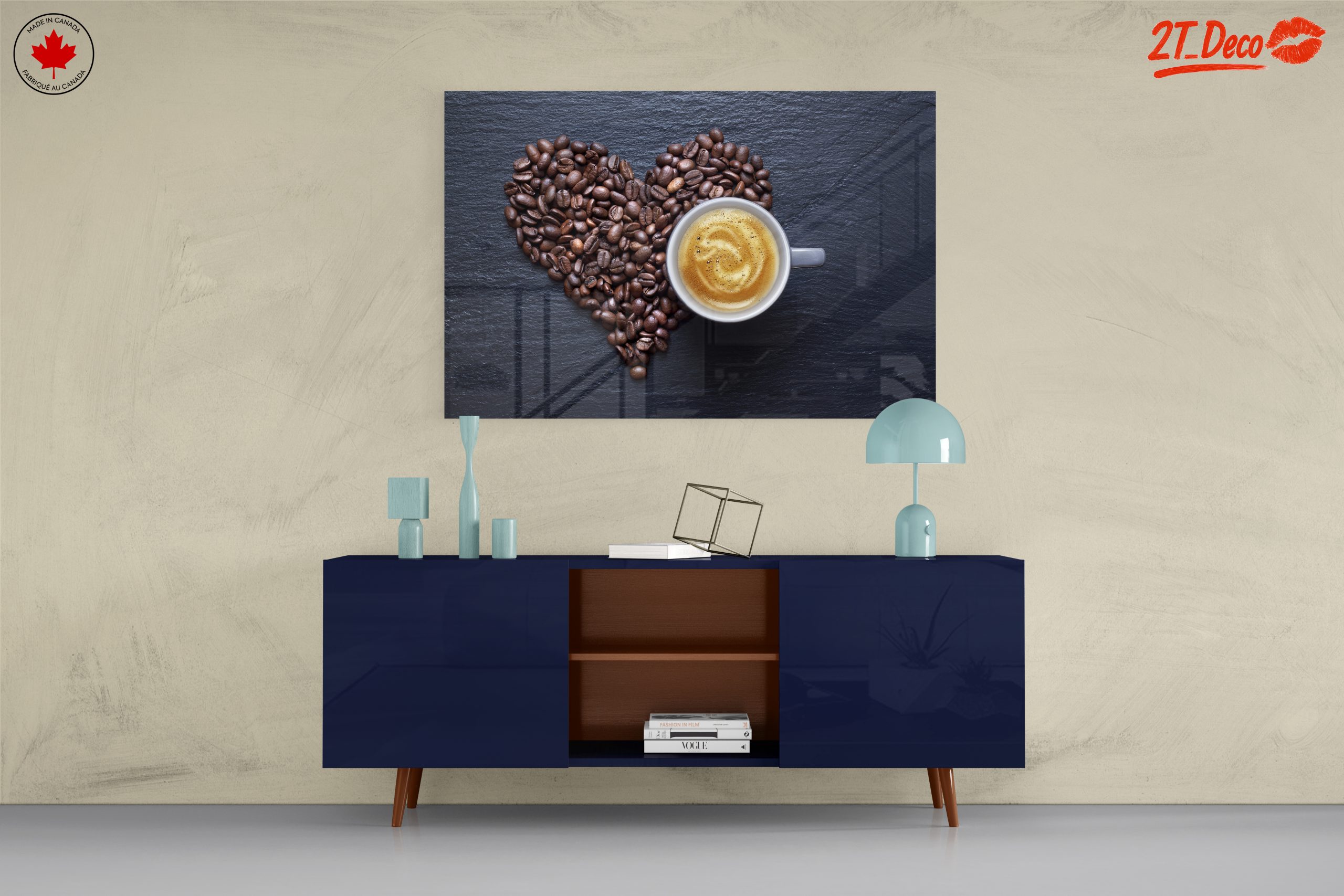 Coffee Cup Surrounded by Coffee Beans Art - Image 8
