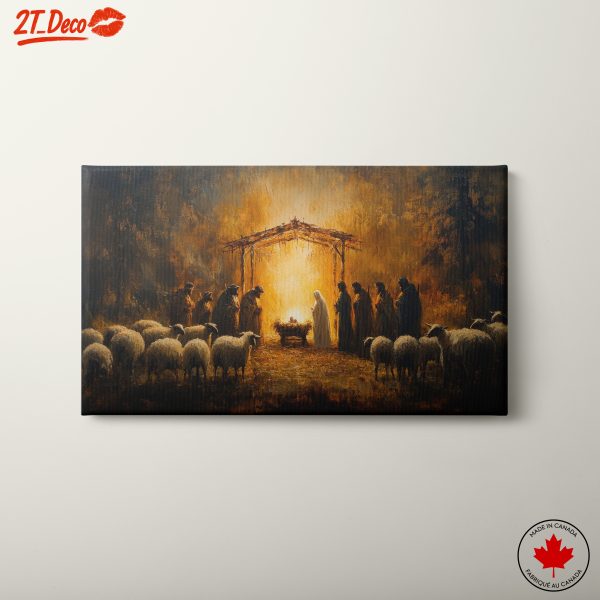 Nativity Scene in Warm Tones