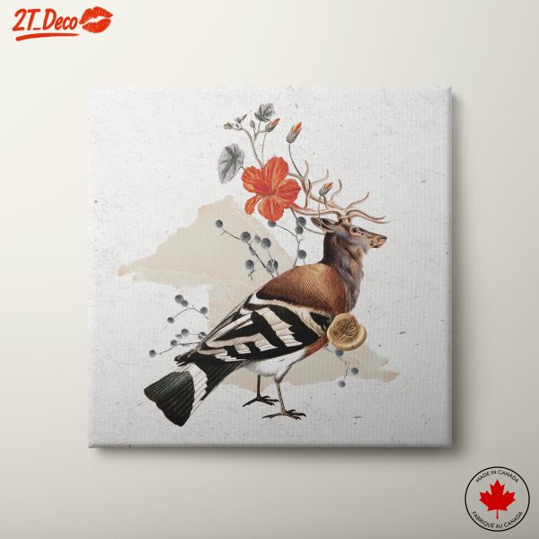 Whimsical Animal Art with Flowers and Antlers