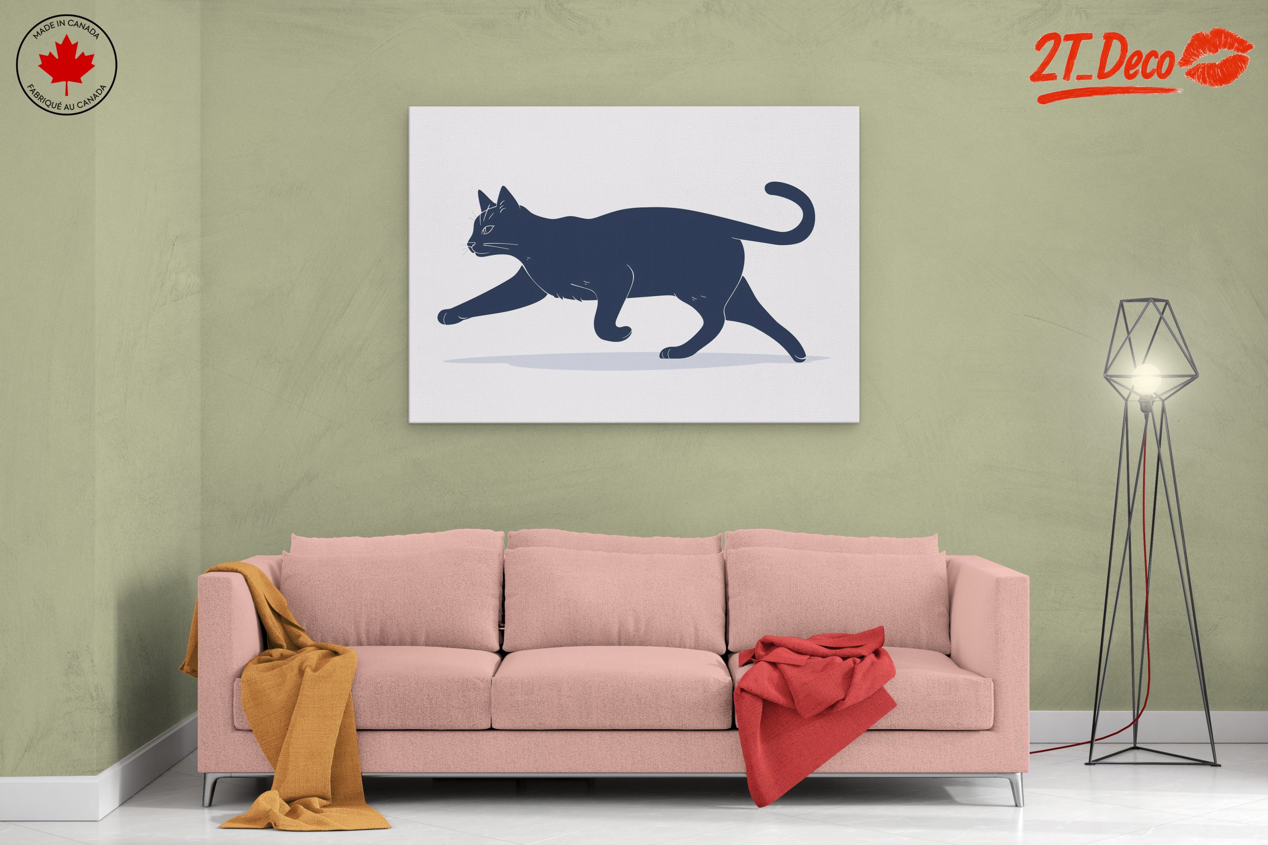 Stylized Black Cat Artwork for Cat Lovers - Image 2