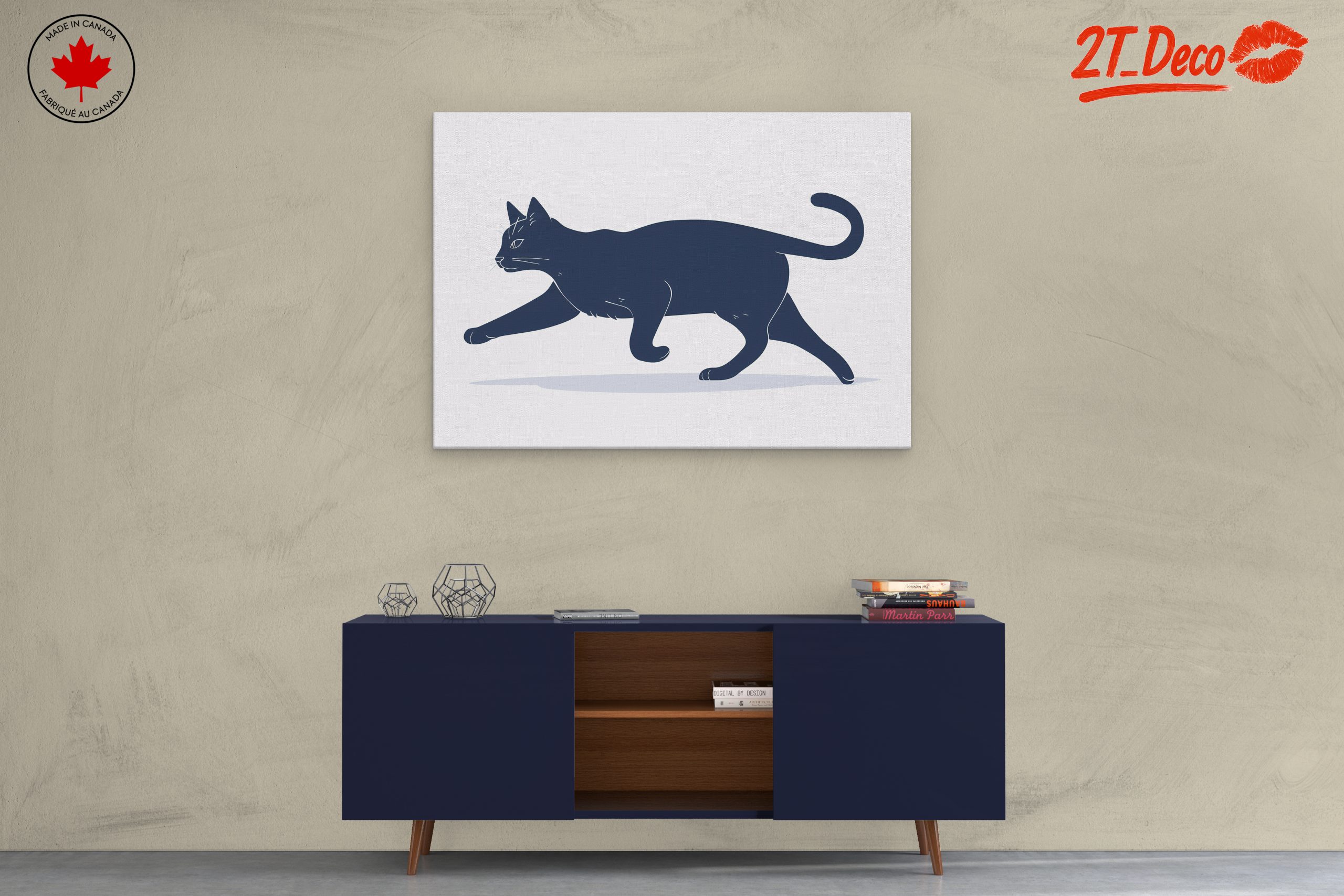 Stylized Black Cat Artwork for Cat Lovers - Image 3