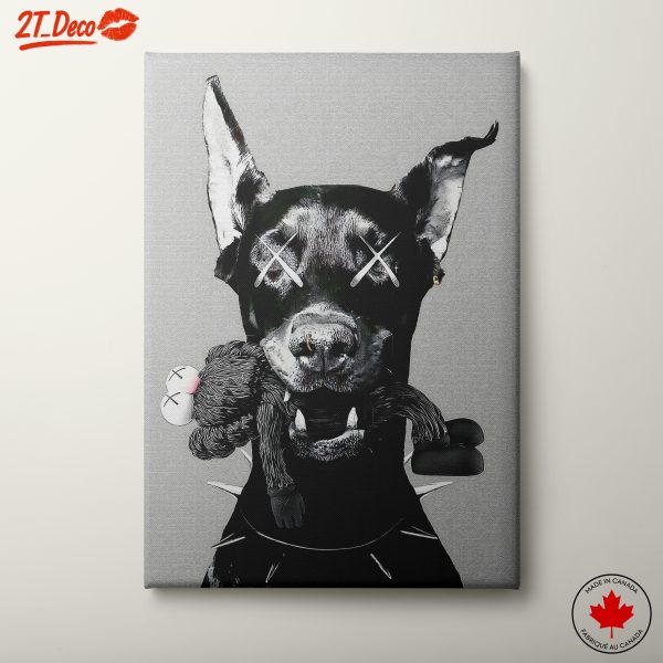 Stylized Black Dog Character Art