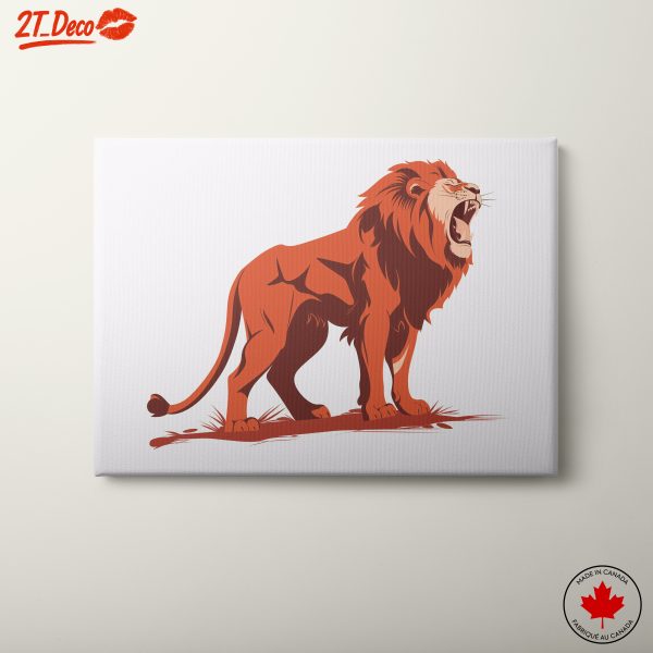 Stylized Lion Illustration in Bold Colors