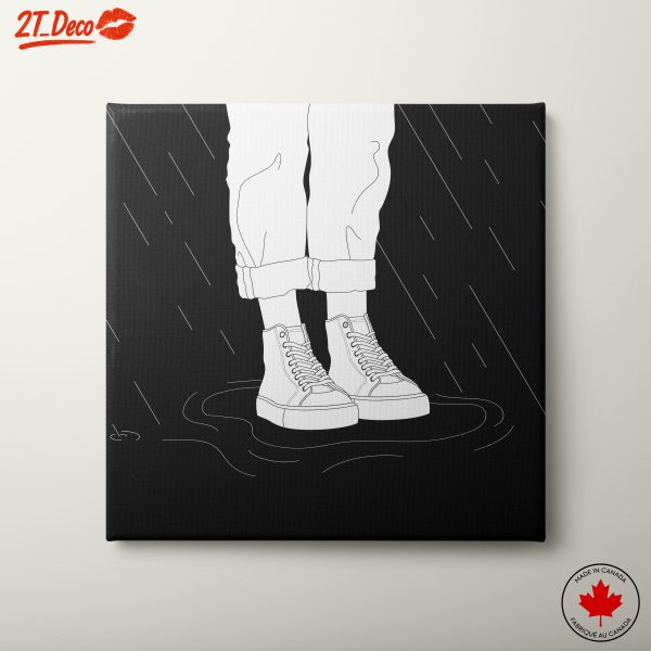 Contemporary Character Art of Feet in Rain