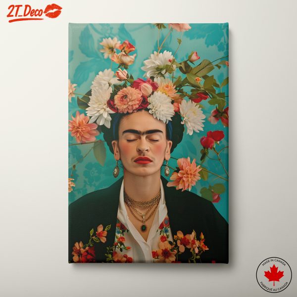 Frida Kahlo Floral Portrait Art