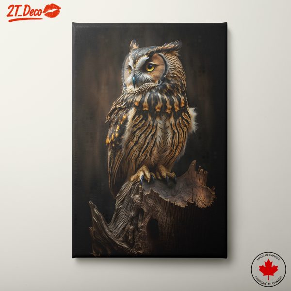 Realistic Owl on Wood